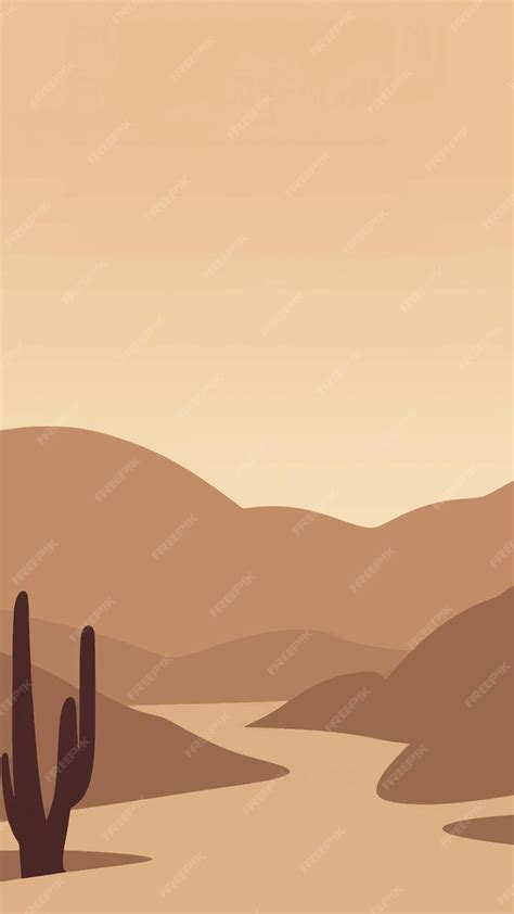 Premium Vector | Minimalist desert landscape illustration