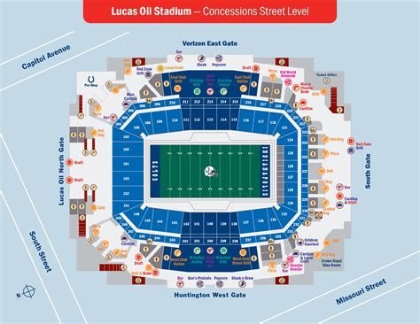 Lucas Oil Stadium Concessions Information and Maps