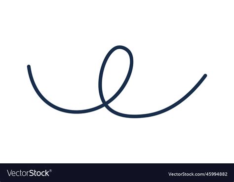 Curly line abstract shape design Royalty Free Vector Image