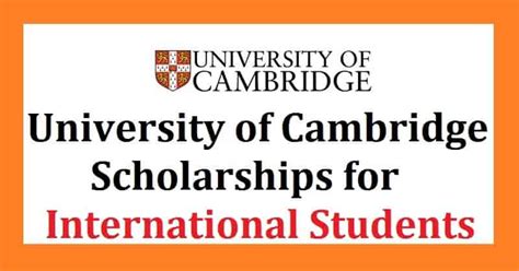 University of Cambridge Scholarships for International Students 2023-2024