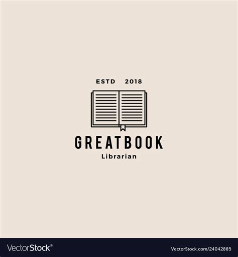 Book logo hipster retro vintage icon Royalty Free Vector