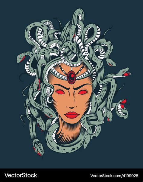 Medusa gorgon head Royalty Free Vector Image - VectorStock