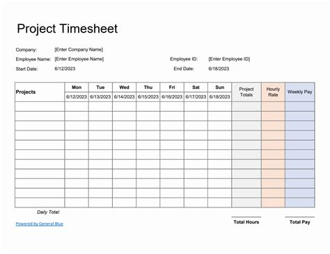 Free Excel Weekly Timesheet Templates