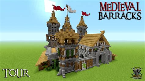 Minecraft: How To Build A Castle / Barracks Tutorial? ( Medieval ) TOUR - YouTube