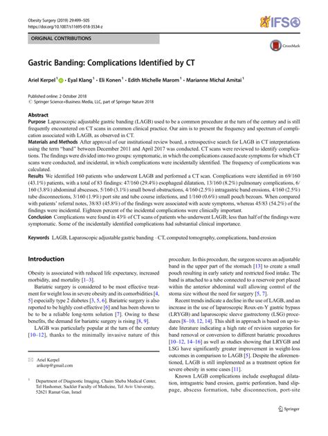 (PDF) Gastric Banding: Complications Identified by CT