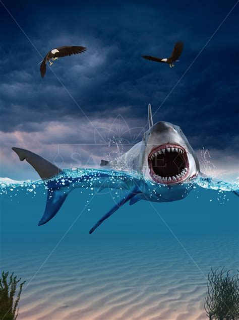 Shark Attack Digital Background. by lewis4721 on DeviantArt