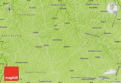 Physical Map of Harrison County