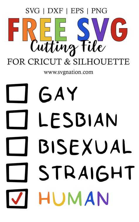 Pride Human Free Pride SVG for Cricut and Silhouette