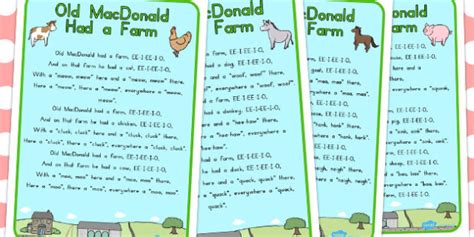 Old MacDonald Had a Farm Nursery Rhyme Poster (Teacher-Made)