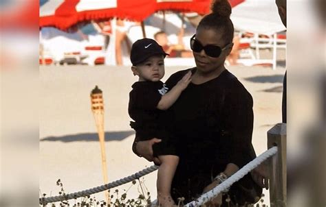 Janet Jackson Takes Son Eissa Al Mana To Beach