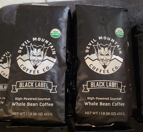 2 Black Label Devil Mountain, Dark Roast, Strong Whole BEAN Coffee, 16 Oz 716417985617 | eBay