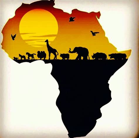 Animal Map of Africa | Africa art, African art, African art paintings