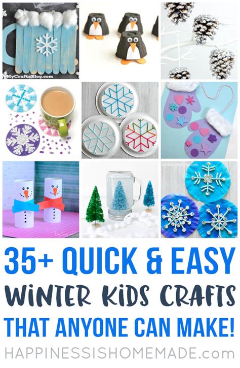 Easy Winter Kids Crafts That Anyone Can Make - Happiness is Homemade