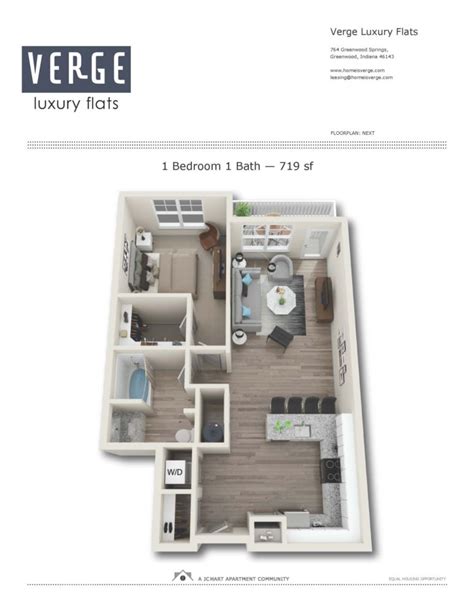 Next 1 Bedroom Floor Plan | Verge Luxury Flats