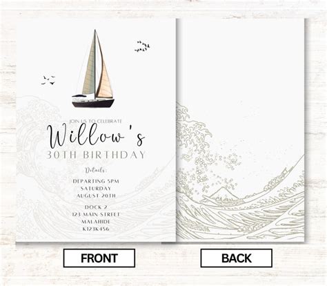 Yacht Invitations Yacht Party Invitation Boat Party Invites - Etsy