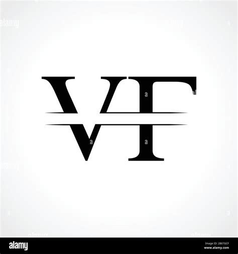 Creative Letter VF Logo Vector Template With Black Color. VF Logo ...