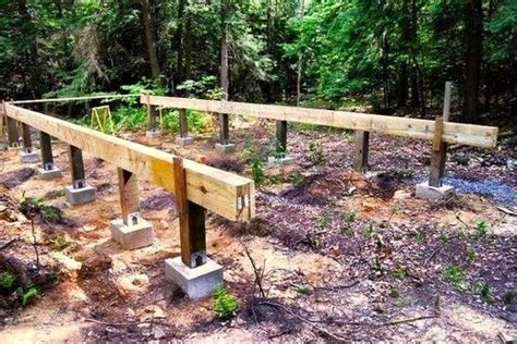 How to: Build a Rock Solid, Low Cost Off Grid Cabin Foundation Pier And Beam Foundation, House ...