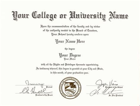 Printable Fake Degree Certificate - Customize and Print