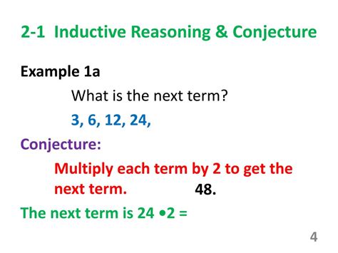 Describe the Steps for Making a Conjecture Using Inductive Reasoning