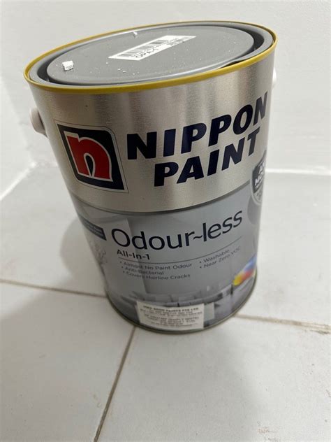 Nippon paint Odourless All in one, 5L, Simply White (2146P), Furniture & Home Living, Home ...