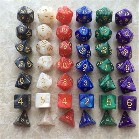 5 Set Creative RPG Game Dice Colorful Multicolor Dice Mixed DND Dice (Blue) – Alexnld.com