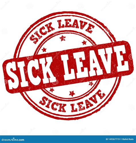 Sick leave sign or stamp stock vector. Illustration of sick - 149367719