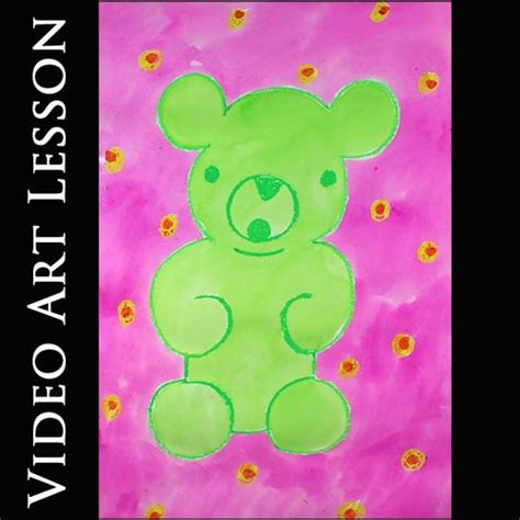 GUMMY BEAR Party Day Sweet Treat Art Activity Easy Lesson Draw & Paint ...