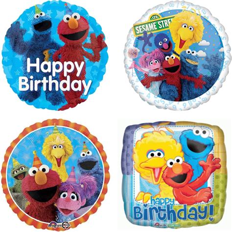 Amazon.com: Sesame Street Birthday Party Balloons - Set Of 4 Seasame St Theme Ballons Decor In 4 ...