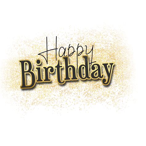 Happy Birthday Golden Glitter Design, Happy Birthday, Ribbon Golden, Golden Glitter PNG ...