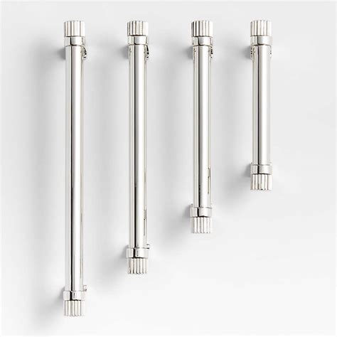 Modern Fluted Polished Chrome Cabinet Drawer Bar Pulls | Crate & Barrel