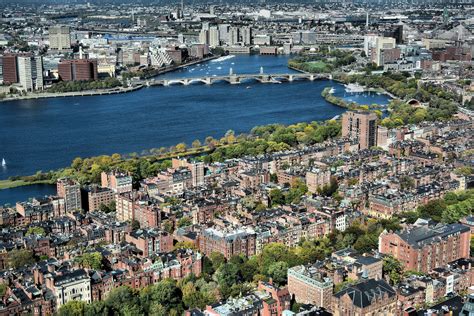 Ariel View of Cambridge, Charles River and Boston, Massachusetts ...