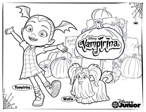 Vampirina And Wolfie Coloring Page | Halloween coloring pages, Disney ...