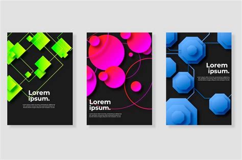 Free Vector | Geometric gradient shapes covers