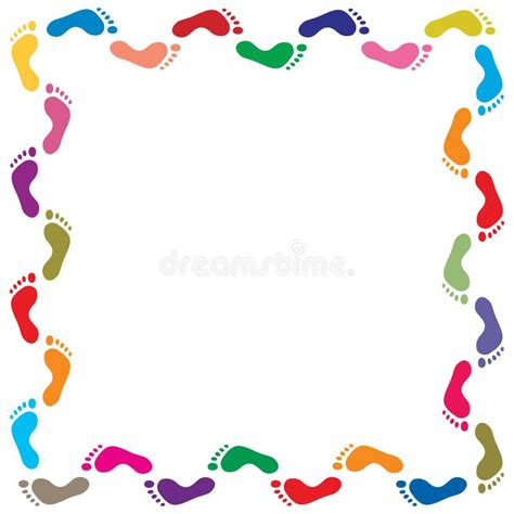 Colorful footprints border stock vector. Illustration of green - 19843834