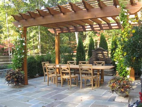 Wooden Exterior Dining Place With Green Vertical Garden Pergola design ideas and tips http ...