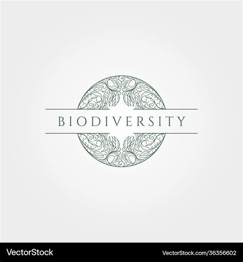 Biodiversity nature line icon logo minimal design Vector Image