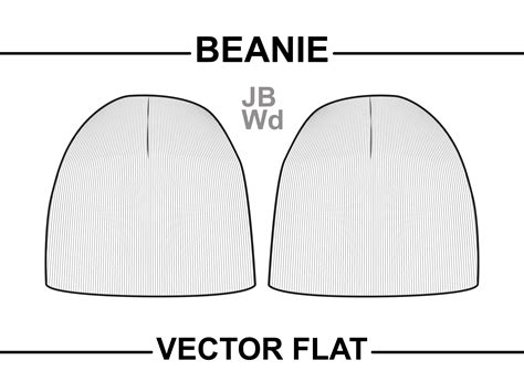 Beanie Hat Knit Stocking Cap Flat Illustration Cad Accessory - Etsy