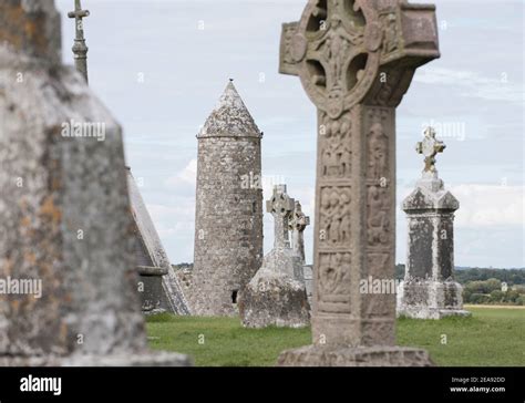 Clonmacnoise monastery in County Offaly Ireland Stock Photo - Alamy