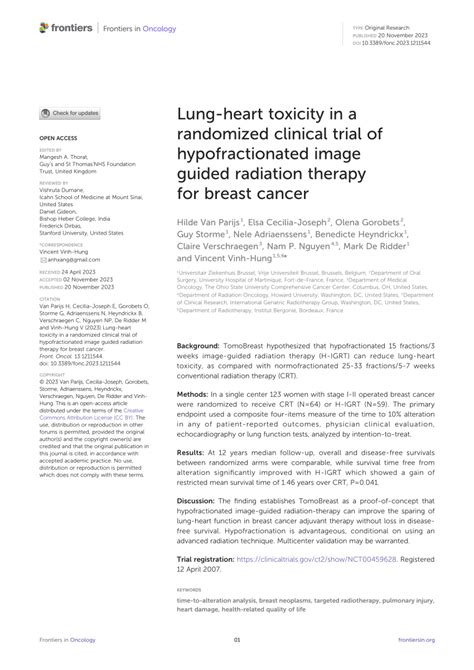 (PDF) Lung-heart toxicity in a randomized clinical trial of hypofractionated image guided ...