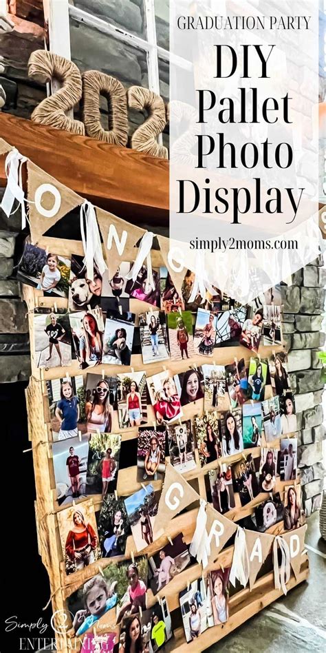 Diy graduation pallet photo display – Artofit