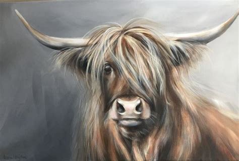 Pin on Teken voorbeelden | Highland cow painting, Highland cow art ...