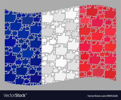 Waving selection france flag - collage with thumb Vector Image