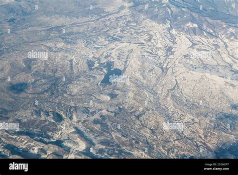 Aerial view of snowy mountain tops Stock Photo - Alamy