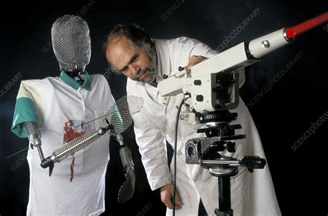 Forensic ballistics trajectory test - Stock Image - C001/4545 - Science Photo Library