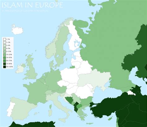 Islam in Europe by percentage of country population | Muslims in europe ...