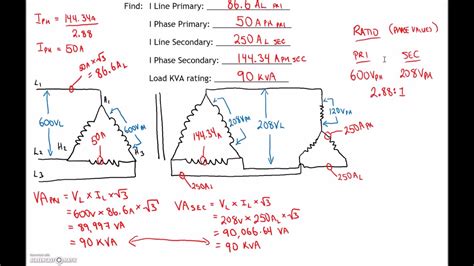 3 Phase Transformer Primary and Secondary Current Calculation ...