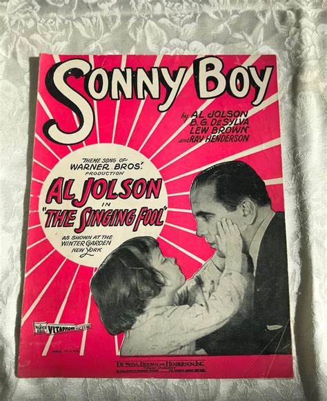 Vintage Sonny Boy Sheet Music From the Singing Fool Movie 1928 From Dustymillerantiques - Etsy