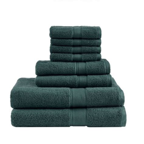 Madison Park 8pc Cotton Bath Towel Set Dark : Microfiber, Machine Washable, Non-slip Backing ...