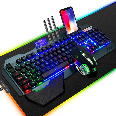 Buy FELICON Gaming Keyboard Mouse Sets K13 USB Wired 104 Keys Rainbow LED Backlit Multimedia ...