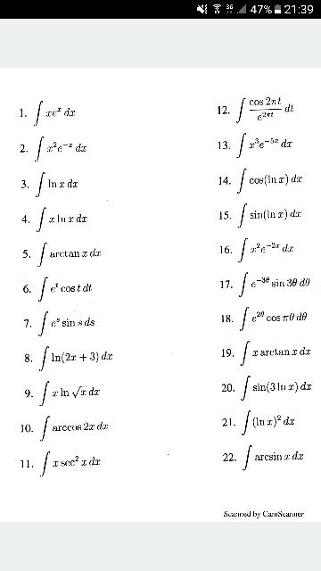 integral xe^x dx integral x^2 e^-x dx integral ln x | Chegg.com